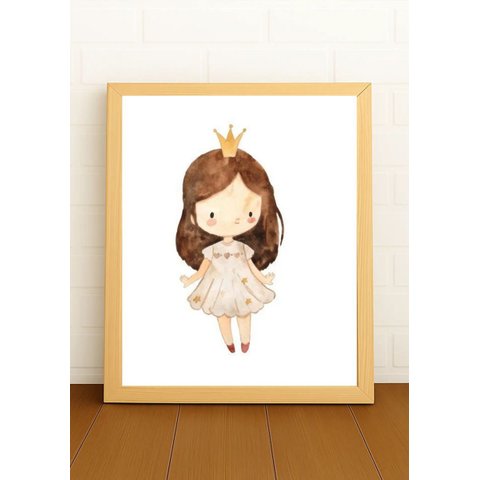 Quadro Decorativo Quarto Infantil Menina c/Vidro Cor Pinus
