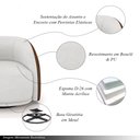 Ver imagem 3 de Poltrona Decorativa Jenny Base Giratória em Metal Preto Bouclê Branco/marrom G45 - Gran Belo
