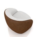 Ver mais imagens de Poltrona Decorativa Jenny Base Giratória em Metal Preto Bouclê Branco/marrom G45 - Gran Belo