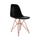 Ver imagem 2 de Conjunto De Mesa Eames Clips De Ferro Cobre Tampo Preto 135x75 6 Cadeiras Cobre Assento Preto