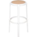 Ver imagem 2 de Banqueta Fitz Alta Palha Bege com Estrutura Polipropileno Branco 75 Cm - 74412