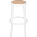 Ver imagem 1 de Banqueta Fitz Alta Palha Bege com Estrutura Polipropileno Branco 75 Cm - 74412