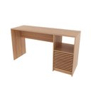 Ver imagem 1 de Escrivaninha Mesa Escritório Home Office 135,8x45x74,5cm 2 Gavetas Me4174 Amêndoa Tecnomobili