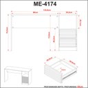 Ver imagem 4 de Escrivaninha Mesa Escritório Home Office 135,8x45x74,5cm 2 Gavetas Me4174 Amêndoa Tecnomobili