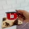 Caneca Esmaltada com Alça Vermelha Xícara em Ágata para Café 200ml Esmaltados Silva - 4