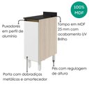 Ver imagem 3 de Balcão com Tampo 1 Porta MDF 30 cm Kali 1221722 Bianco Toq Branco Nicioli