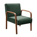 Ver imagem 2 de Poltrona Cadeira Moderna Braço Madeira Anita Veludo Verde
