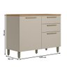 Balcão de Cozinha 120 Cm Atena 1 Portas 3 Gavetas 100% Mdf Jequitibá/off White Fosco - Linea Brasil - 3