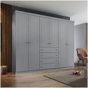 Ver imagem 1 de Guarda Roupa Casal 6 Portas 4 Gavetas Mississipi Henn Cinza