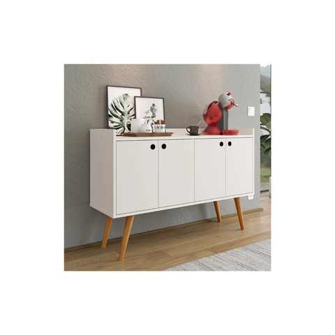 Aparador Buffet Retrô 4 Portas Dallas Varias Cores - Rpm:off White