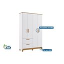 Ver imagem 4 de Guarda Roupa Infantil 4 Portas e 2 Gavetas Jujuba Nature/branco - Permóbili Baby
