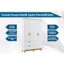 Ver imagem 2 de Guarda Roupa Infantil 4 Portas e 2 Gavetas Jujuba Nature/branco - Permóbili Baby