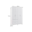 Ver imagem 5 de Guarda Roupa Infantil 4 Portas e 2 Gavetas Jujuba Nature/branco - Permóbili Baby