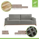 Ver imagem 3 de Sofá Living 4 Lugares Vicenza Mm Top 210cm Molas Ensacadas