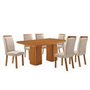 Ver imagem 2 de Mesa de Jantar Eloise 180cm Tampo MDF Canto Copo Laminado e 6 Cadeiras Lorena
