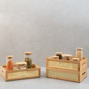 Ver imagem 5 de Kit 3 caixas organizadoras empilháveis de bambu e palhinha 32cm - Oikos