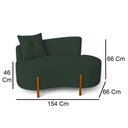 Ver imagem 4 de Sofá Orgânico Divã Boucle com Pés de Madeira 7 Decor Verde Escuro