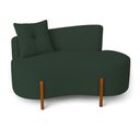 Ver imagem 1 de Sofá Orgânico Divã Boucle com Pés de Madeira 7 Decor Verde Escuro