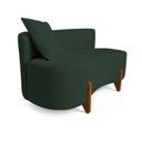 Ver imagem 2 de Sofá Orgânico Divã Boucle com Pés de Madeira 7 Decor Verde Escuro