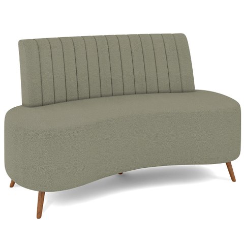 Sofá Chaise Living 2 Lugares 160cm para Sala Cayman K01 Bouclê Verde - Lyam Decor