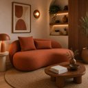 Ver imagem 1 de Sofá Valen 3 Lugares 186cm Orgânico Terracota Linho Sallar Home