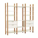 Ver imagem 2 de Guarda Roupa Closet 3 Torres 217,2cm Off White/freijó/gold Tw404