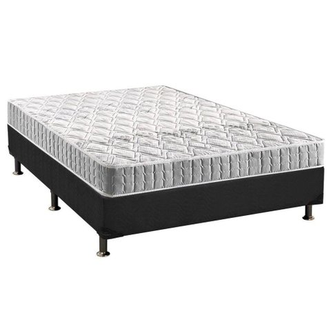 Cama Box Casal: Colchão Espuma Anjos D33 Orthosono + Base CRC Suede Gray(138x188)