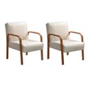 Ver imagem 1 de Kit 2 Poltronas Anita Conjunto Cadeiras Moderna Braço Madeira