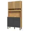 Ver imagem 1 de Cozinha Compacta Moscato 1 Gaveta 4 Portas 100% Mdf Amêndoa/chumbo - Rio Doce