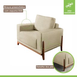 Poltrona para Sala de Estar Vicenza Mm Top 90cm - 5