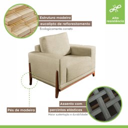 Poltrona para Sala de Estar Vicenza Mm Top 90cm - 3