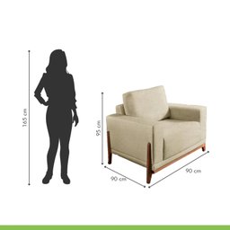 Poltrona para Sala de Estar Vicenza Mm Top 90cm - 6
