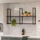 Ver imagem 4 de Prateleira Suspensa Grande Estilo industrial Nicho Cozinha Aurora - ÉdeCasaMóveis                                                              