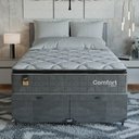 Ver mais imagens de Cama Box Baú Casal Bipartido Colchão Comfort Class Pillowtop Cinza/suede Cinza