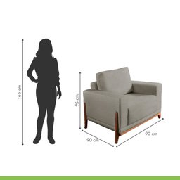 Poltrona para Sala de Estar Vicenza Mm Top 90cm - 6