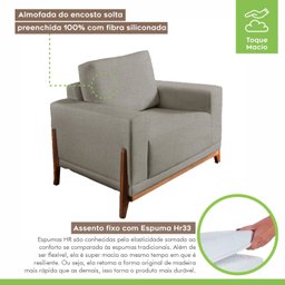 Poltrona para Sala de Estar Vicenza Mm Top 90cm - 4
