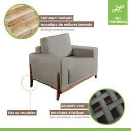 Poltrona para Sala de Estar Vicenza Mm Top 90cm - 3