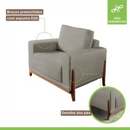 Poltrona para Sala de Estar Vicenza Mm Top 90cm - 5
