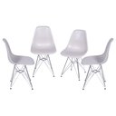 Ver imagem 1 de Kit com 4 Cadeiras Eames Policarbonato com Base Cromada na Cor Fendi - 64543