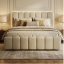 Ver imagem 1 de Cama Estofada Queen 1,60m Premium Conforto Edesign Moderno Bege