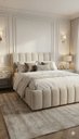 Ver imagem 2 de Cama Estofada Queen 1,60m Premium Conforto Edesign Moderno Bege