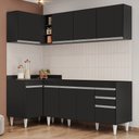 Ver imagem 2 de Armário de Cozinha Modulado de Canto Direito 4 Peças Cp40 Balcão sem Tampo Preto - Lumil Lumil Móvei
