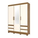 Ver imagem 2 de Guarda-Roupa 3 Portas 4 Gavetas com Kit Espelho B55 Off White/Nature