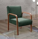 Ver imagem 2 de Kit 2 Poltronas Anita Conjunto Cadeiras Moderna Braço Madeira Verde 270