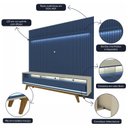 Ver imagem 5 de Rack com Painel Ripado para Tv até 90 Polegadas Led 3 Gavetas com Pés 230cm Nobre 100% MDF