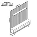 Ver imagem 3 de Rack com Painel Ripado para TV até 90 Polegadas 100% MDF com LED 228,8CMX308CM Pés em Madeira Maciça 3 Gavetas Nobre Azul