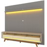 Rack com Painel Ripado para Tv até 90 Polegadas Led 3 Gavetas com Pés 230cm Nobre 100% MDF - 2