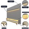 Rack com Painel Ripado para Tv até 90 Polegadas Led 3 Gavetas com Pés 230cm Nobre 100% MDF - 5