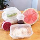 Ver imagem 5 de Kit 6 Tampas Silicone Panela Pote Universal Flexível Lavável