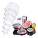 Ver imagem 2 de Kit 6 Tampas Silicone Panela Pote Universal Flexível Lavável